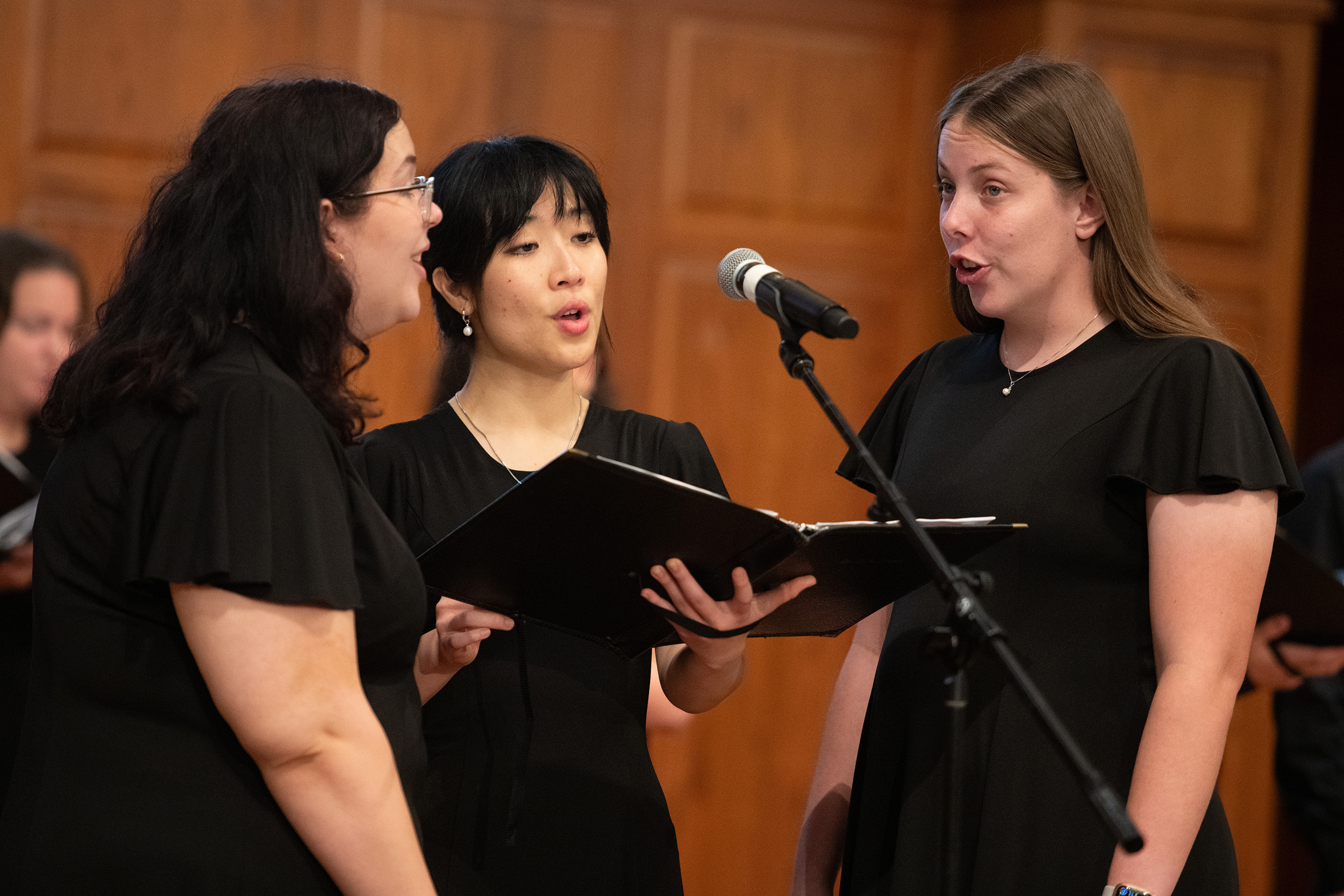 photo - three members of Bel Canto Singers perform at the 2026 Homecoming Partner Luncheon