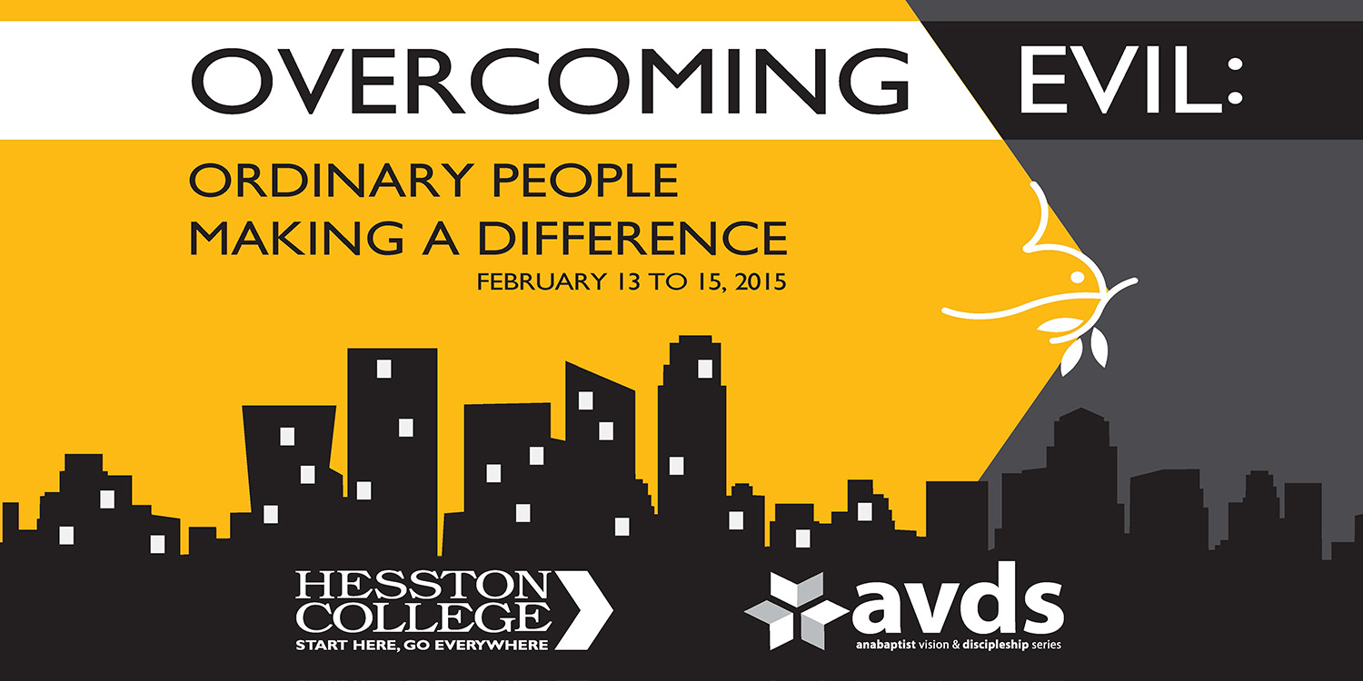 promotional graphic for 2015 Hesston College Anabaptist Vision and Discipleship Series event, 