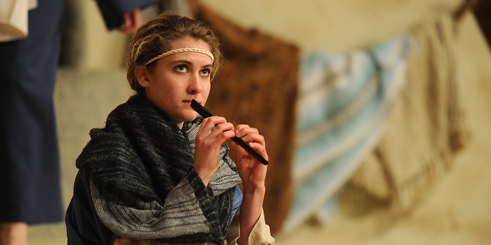 Hesston College freshman Rachelle Adrian as Amahl in 