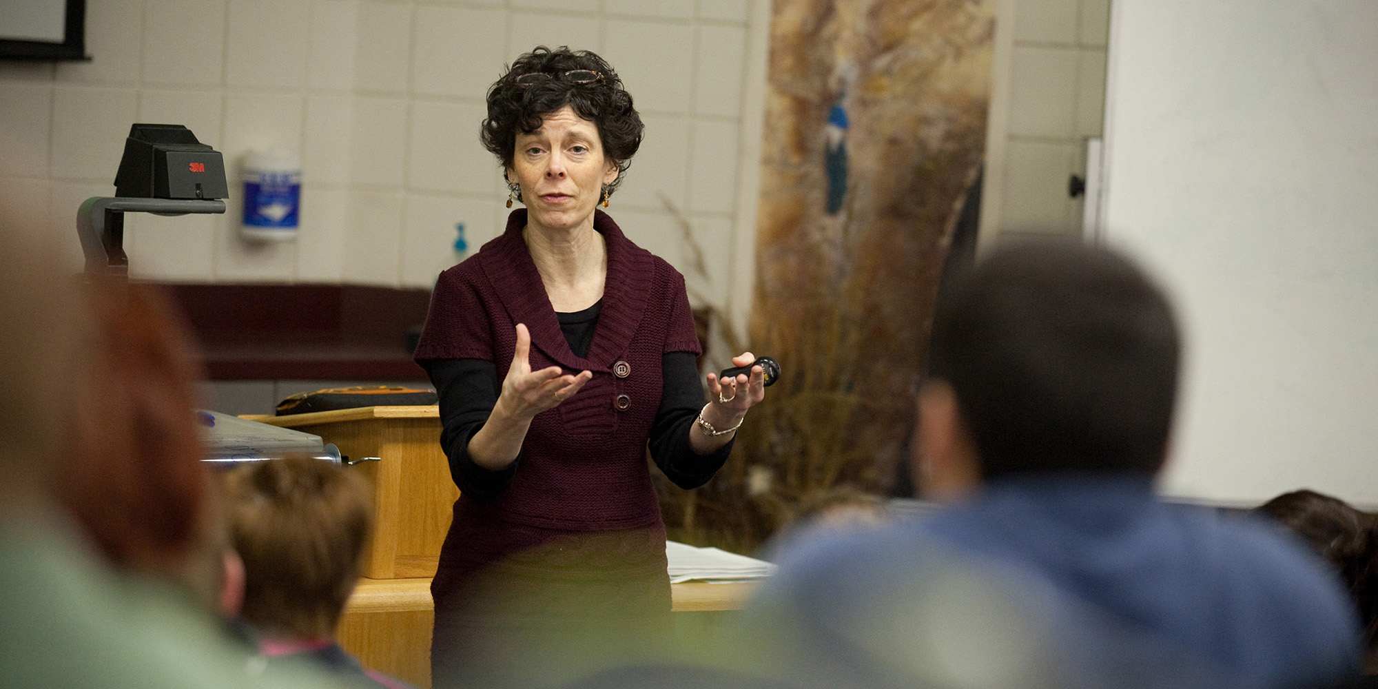 photo - Hesston College Bible and Ministry instructor Michele Hershberger teaches Biblical Literature.