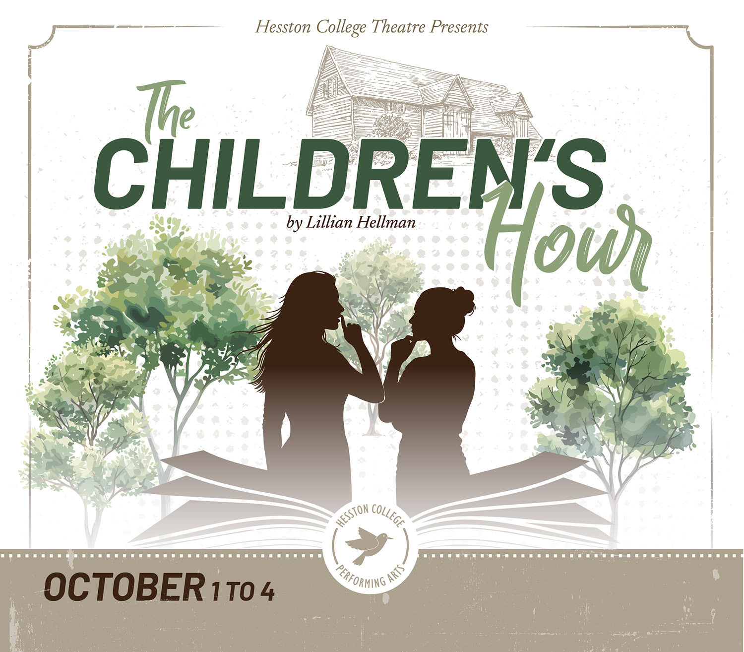 promotional graphic for Hesston College production of 