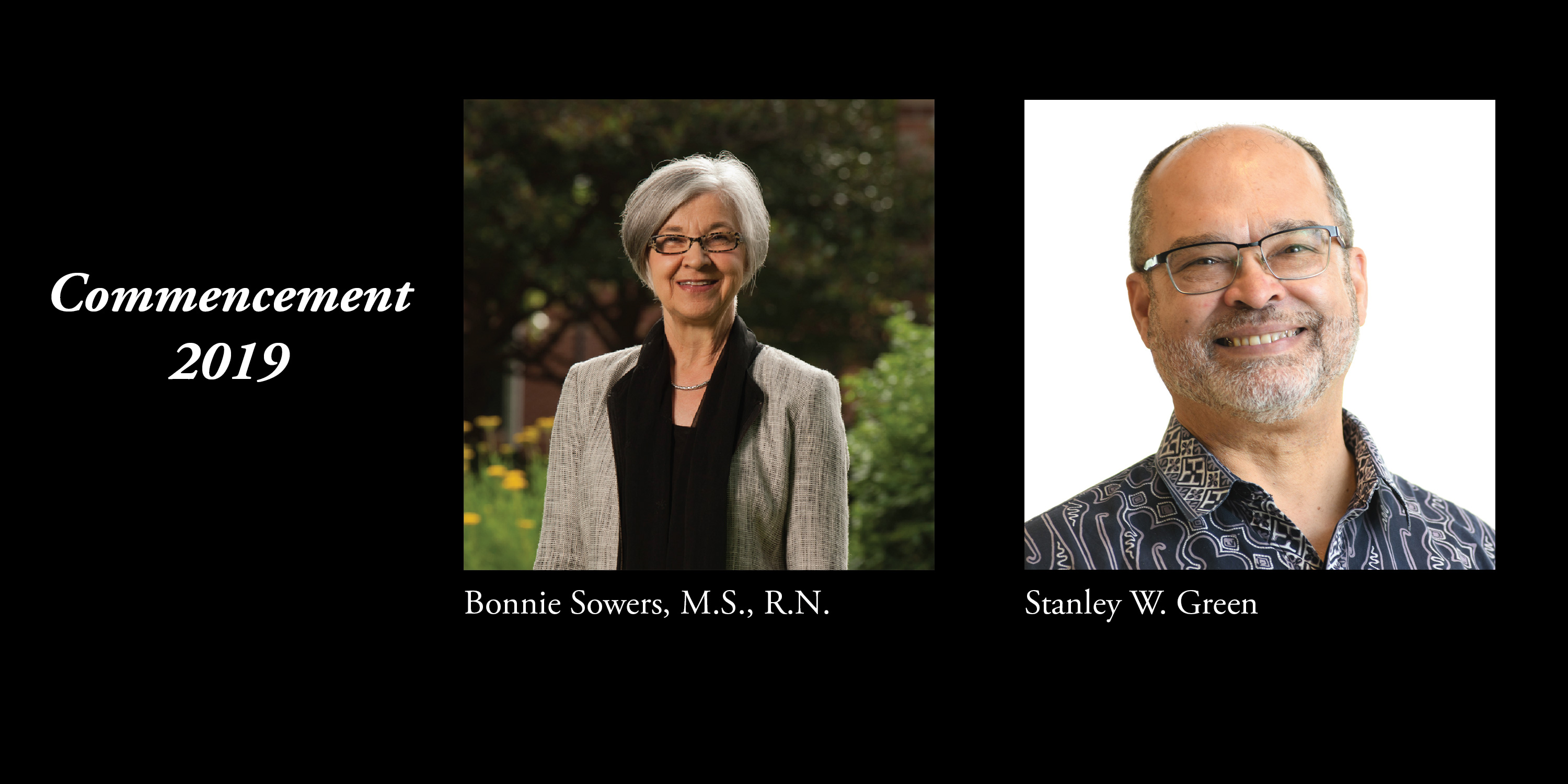 photo: 2019 Hesston College commencement speakers Bonnie Sowers and Stanley Green