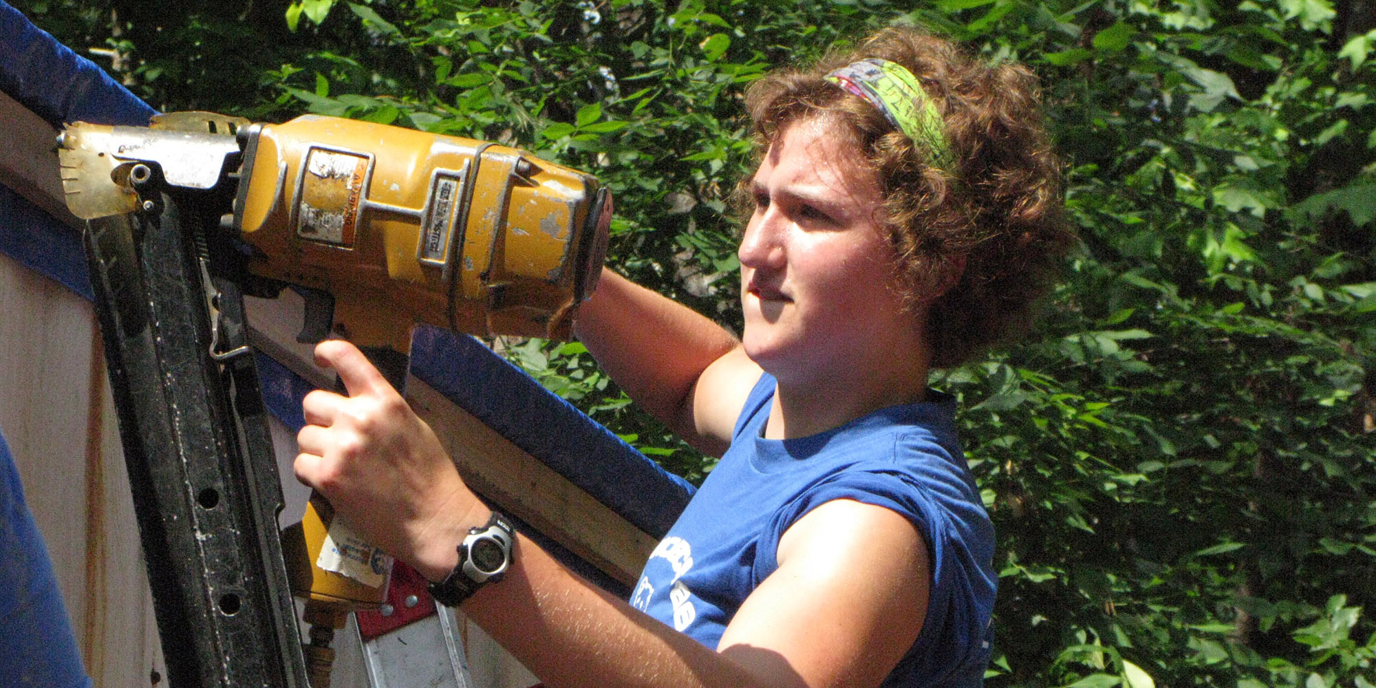 photo - Disaster Management student Leah Rittenhouse works at an MDS project site.