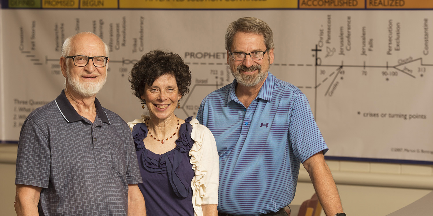 photo - Bible as Story authors Marion Bontrager, Michele Hershberger and John Sharp