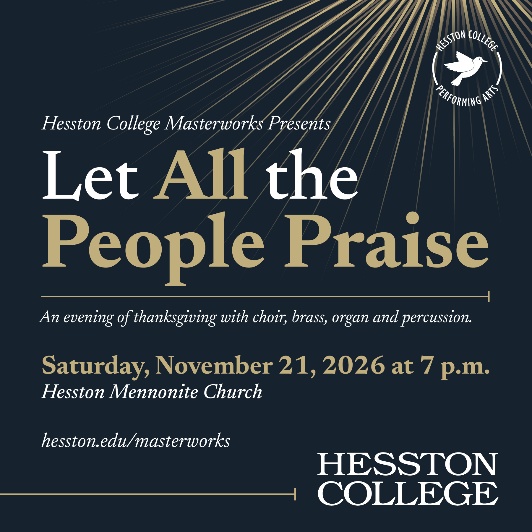 promo graphic - Let all the people praise - Hesston College Masterworks concert