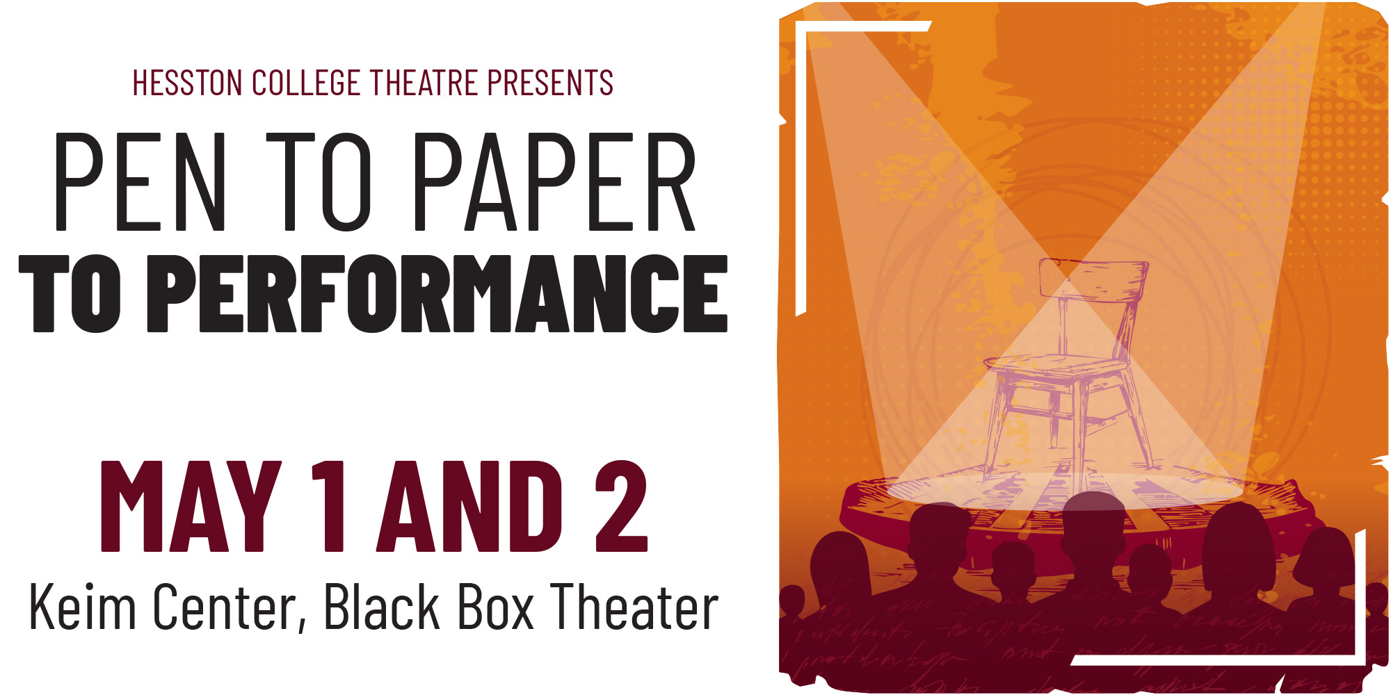 promotional graphic - Pen to Paper to Performance, May 1 and 2, 2026