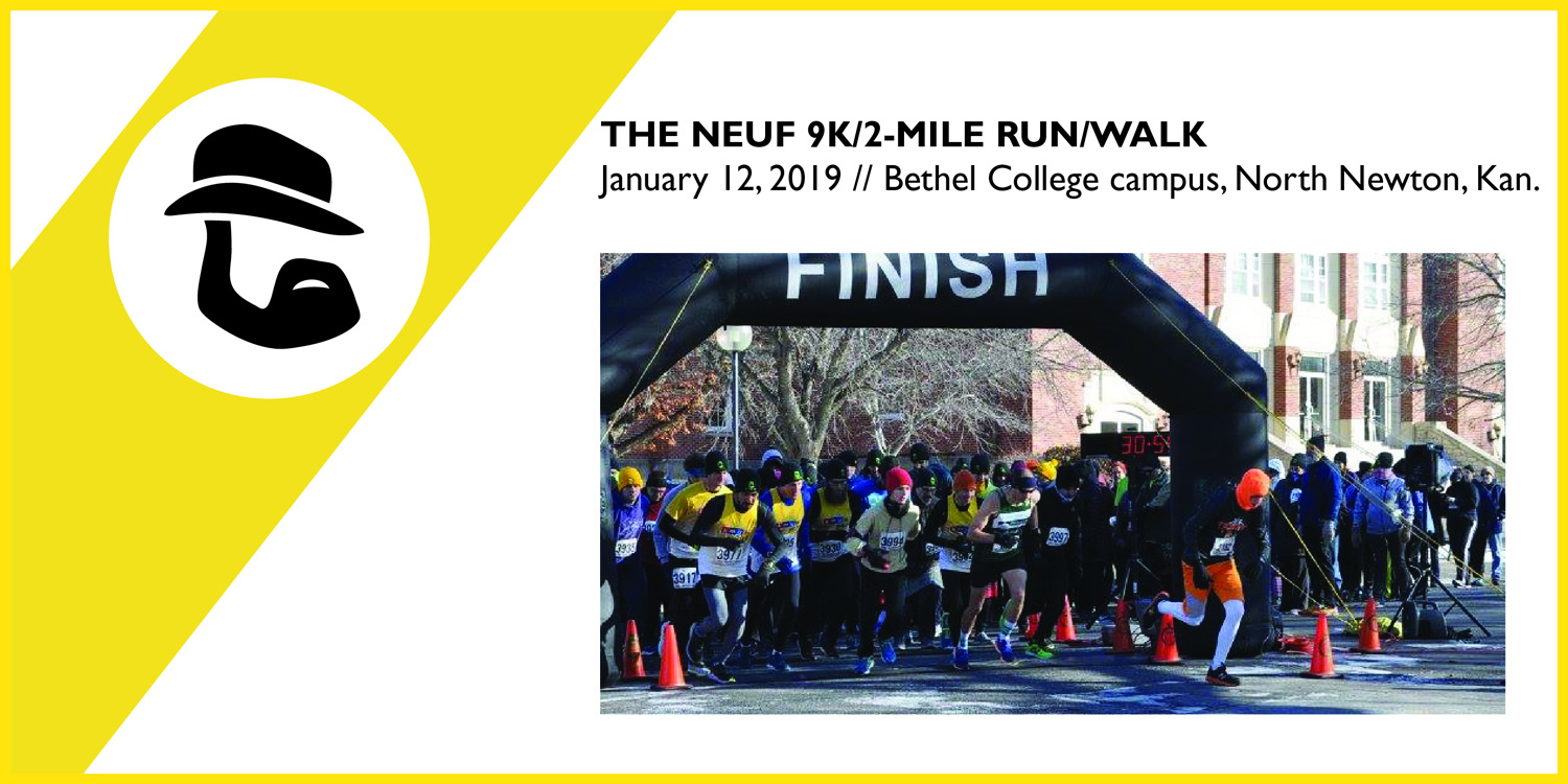 promo graphic for The Neuf 9K/2-Mile Run/Walk, Jan. 12, 2019