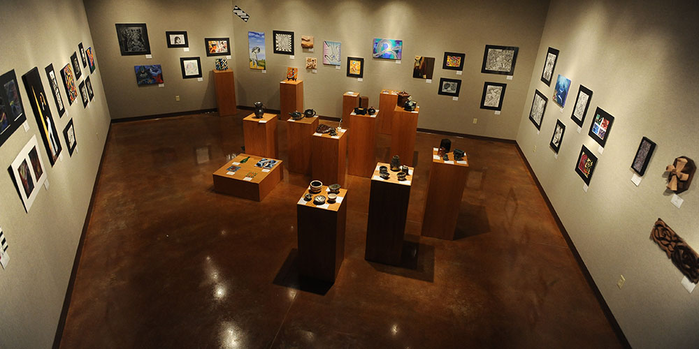 photo - The gallery in Friesen Center filled with student works from the 2011-12 year.