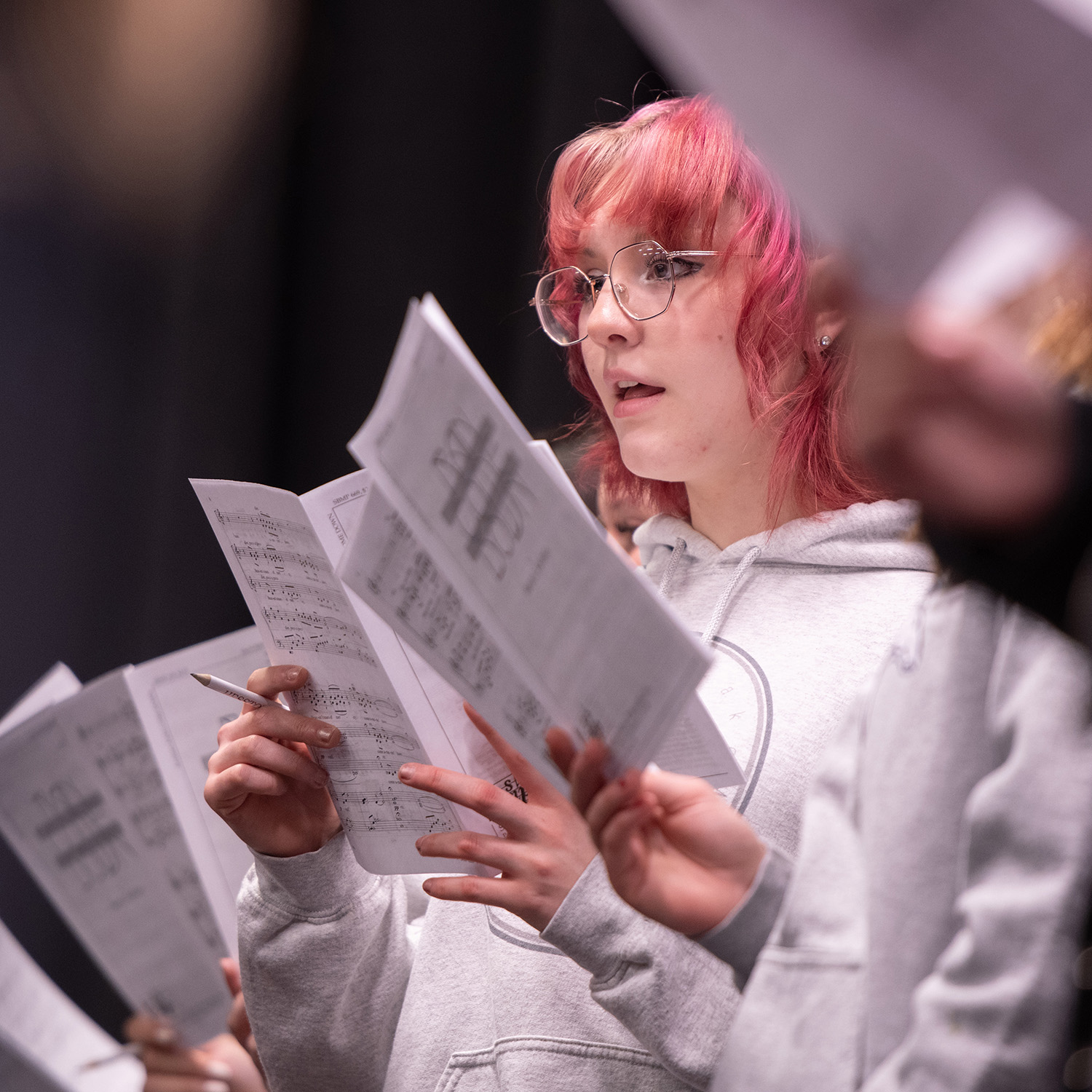 Photo of a student singing at Treble Choral Festival 2025