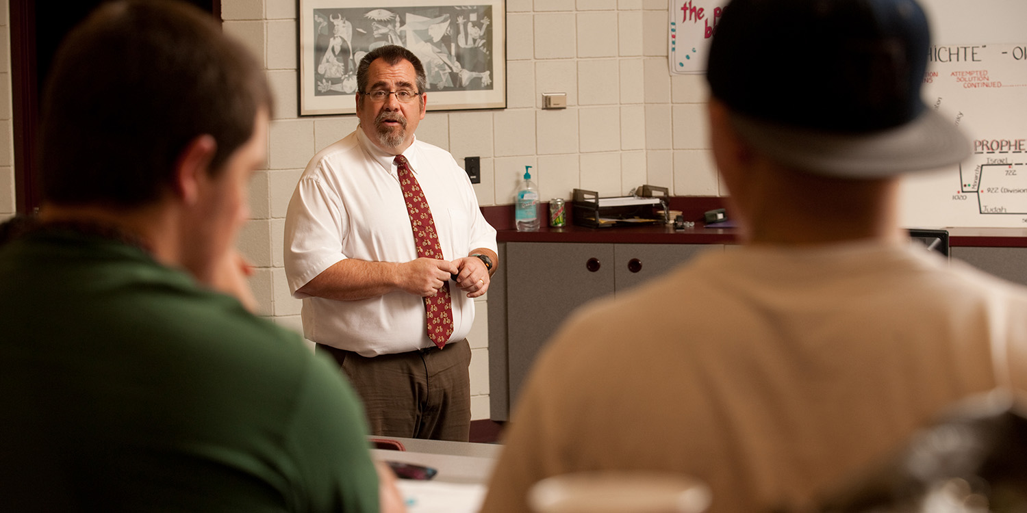 photo - Professor Kevin Wilder teaches Biblical Literature