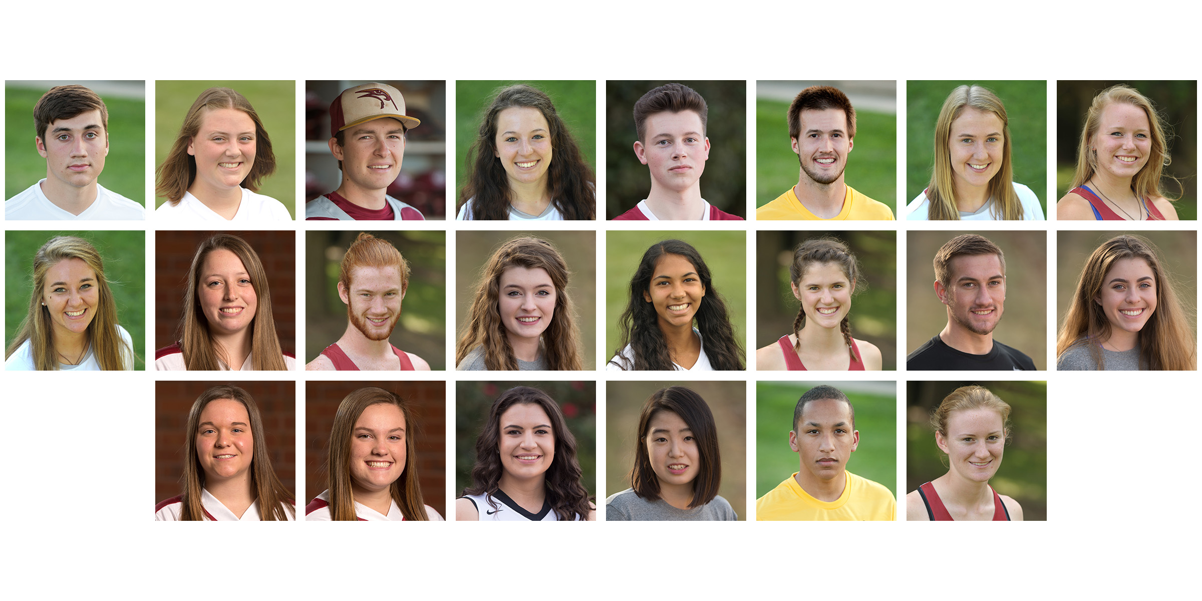 head shots of Hesston College Lark first team academic all Americans