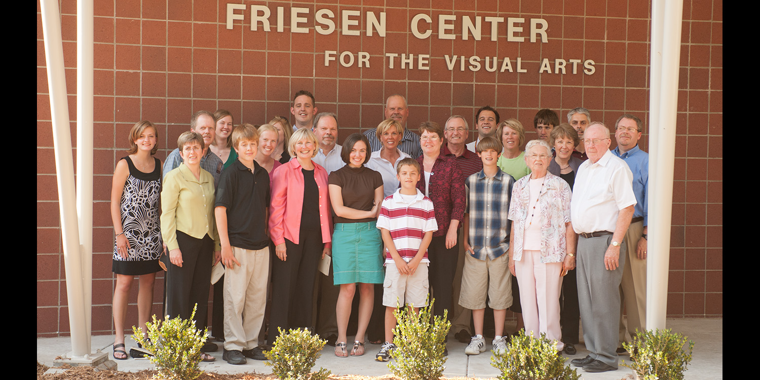 Paul and Wilma Friesen and their children and grandchildren at the dedication of Friesen Center