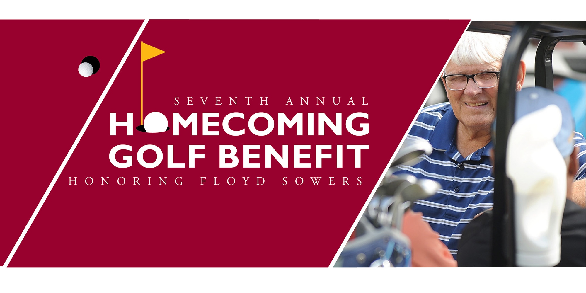 promotional graphic: seventh annual Hesston College Homecoming Golf Benefit