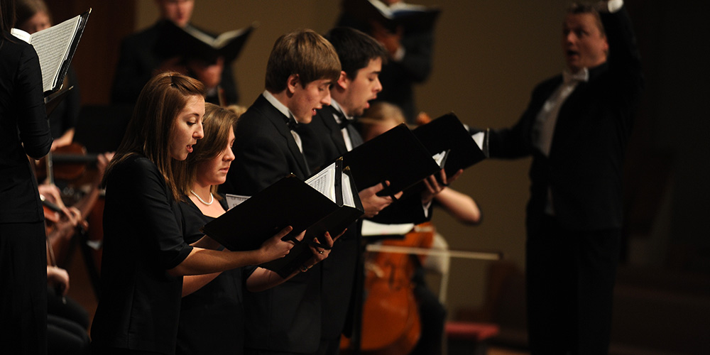 photo - Student soloists perform during the masterworks concert Thanksgiving evening.