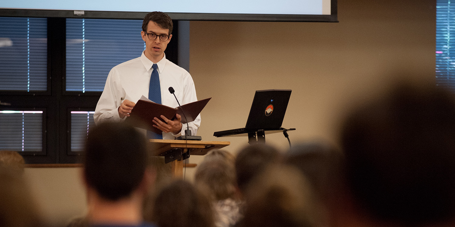 photo - Andre Swartley reads from his book, The Wretched Afterlife of Odetta Koop