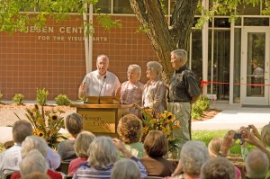 Paul and Wilma Friesen, Vernette and Robert Regier at the Friesen Center dedication