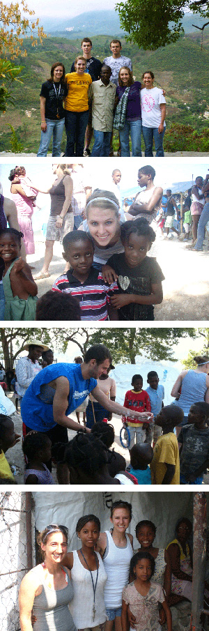 composite of several photos from a service trip to Haiti
