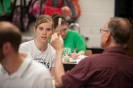 Students engage in Hugo Boschmann’s microbiology lab. About 425 students were enrolled at Hesston College during the 2009-10 year.