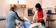 Students in Hesston College's Newton Medical Center Simulation Lab