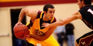 Hesston College men's basketball action photo - Tyler Mitchem