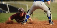 Hesston College baseball action photo