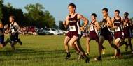 Hesston College men's cross country action photo