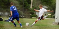 Hesston College men's soccer action photo