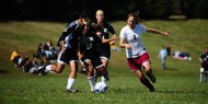 Hesston College women's soccer action photo