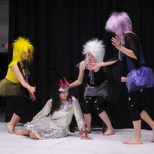 Hesston College students rehearse a scene from the theatre department's upcoming production of Shakespeare's "A Midsummer Night's Dream."