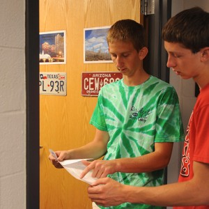 Hesston College students move into the dorm