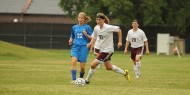 Hesston College women's soccer action photo