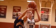 Hesston College women's basketball action photo - Tori Wheeler