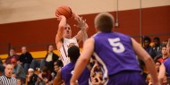 Hesston College men's basketball action photo - Pierre Zook