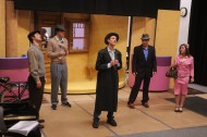 Hesston College students rehearse a scene from the spring musical “She Loves Me.”