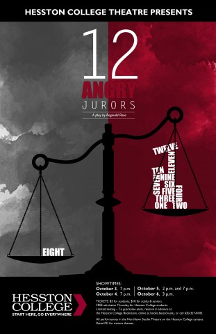 The Hesston College Theatre Department will present "Twelve Angry Jurors" Oct. 3 to 6.