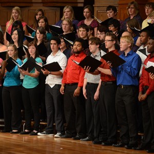 Hesston College and Bluffton (Ohio) University perform at "A Celebration of Gospel: Music and Worship in the African-American Tradition" at Hesston College.