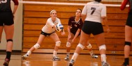 Hesston College volleyball action photo - Desi Newman