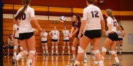 Hesston College volleyball action photo - Sam Rimann