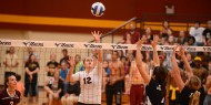 Hesston College volleyball action photo - Amanda Parker