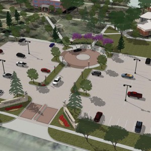 Architect's rendering of new campus entry