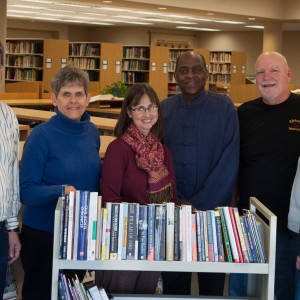 Hesston College alumni Bruce and Joy Rogers, right, donated 65 books on civil rights and African-American history to the college’s library.