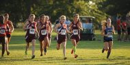 Hesston College women's cross country action photo