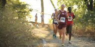 Hesston College women's cross country action photo - Renee Buckwalter