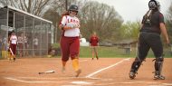 Hesston College softball action photo