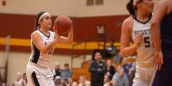 Hesston College women's basketball action photo - Carissa Slabach