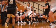 Hesston College women's basketball action photo - Denazia Jeffers