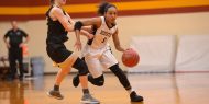 Hesston College women's basketball action photo - Denazia Jeffers