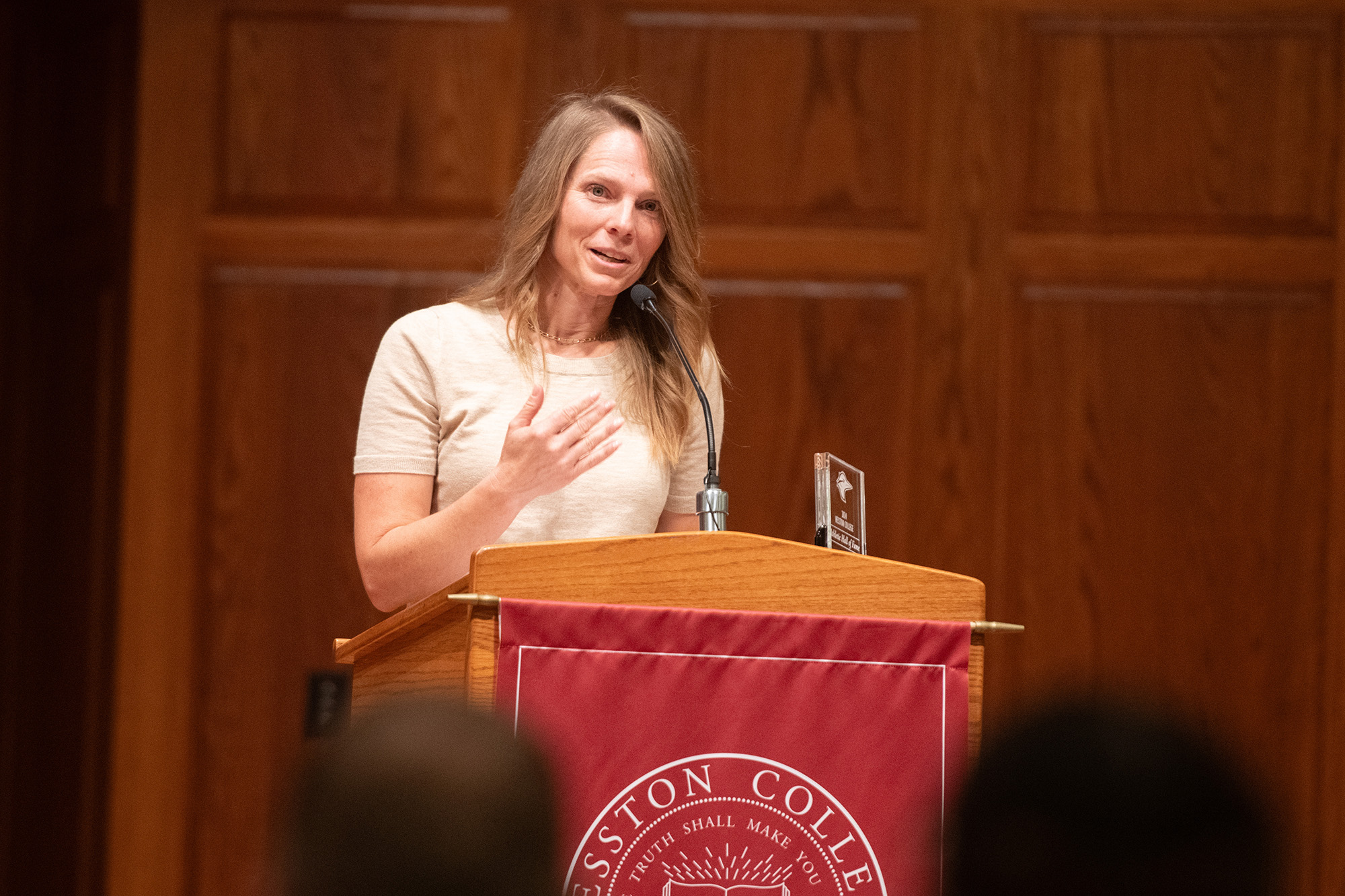 2024 Homecoming - Lark Hall of Fame induction ceremony - inductee Julie (Steiner) Kozol