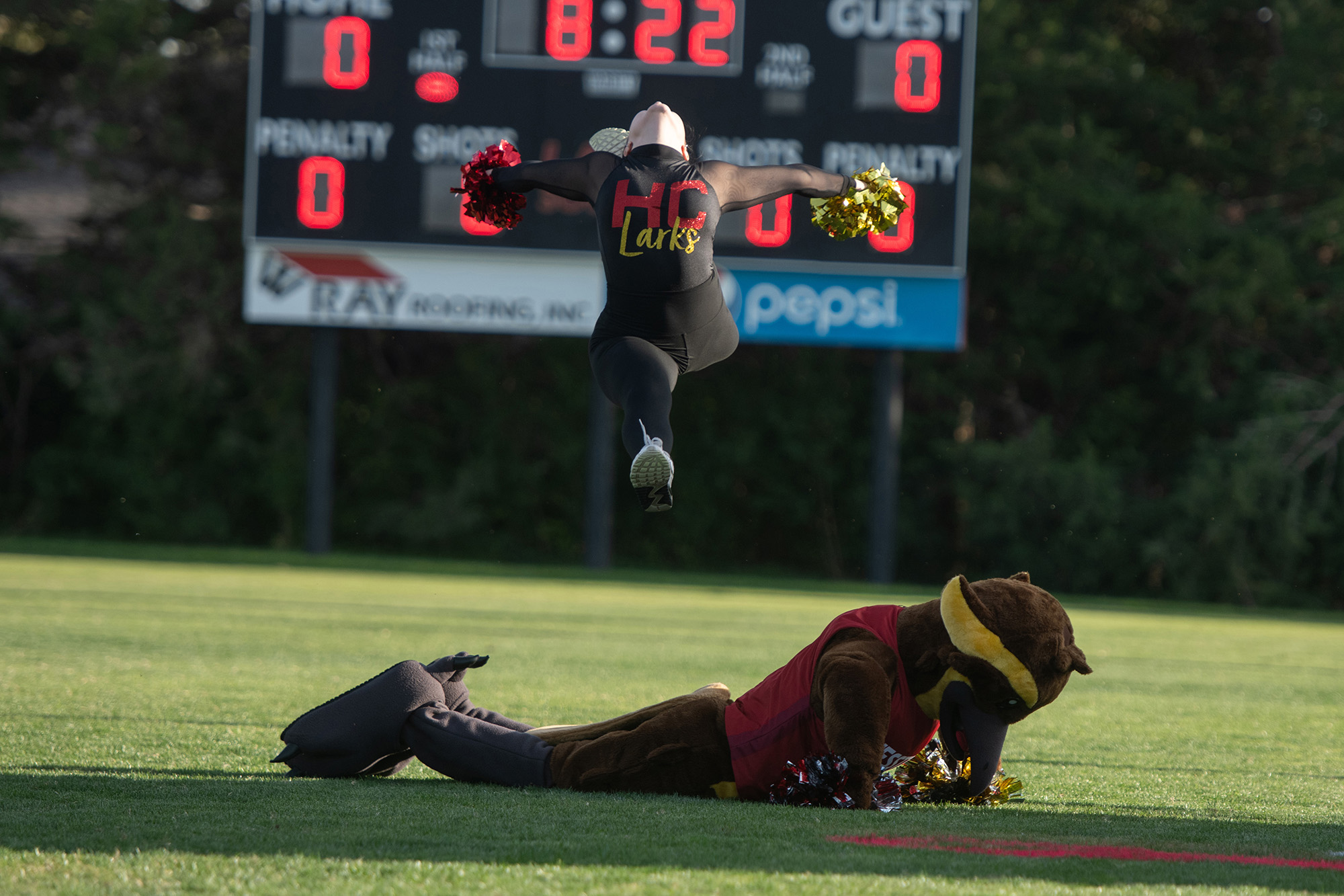 Homecoming 2024 family festival - dance team performing with Clark the Lark