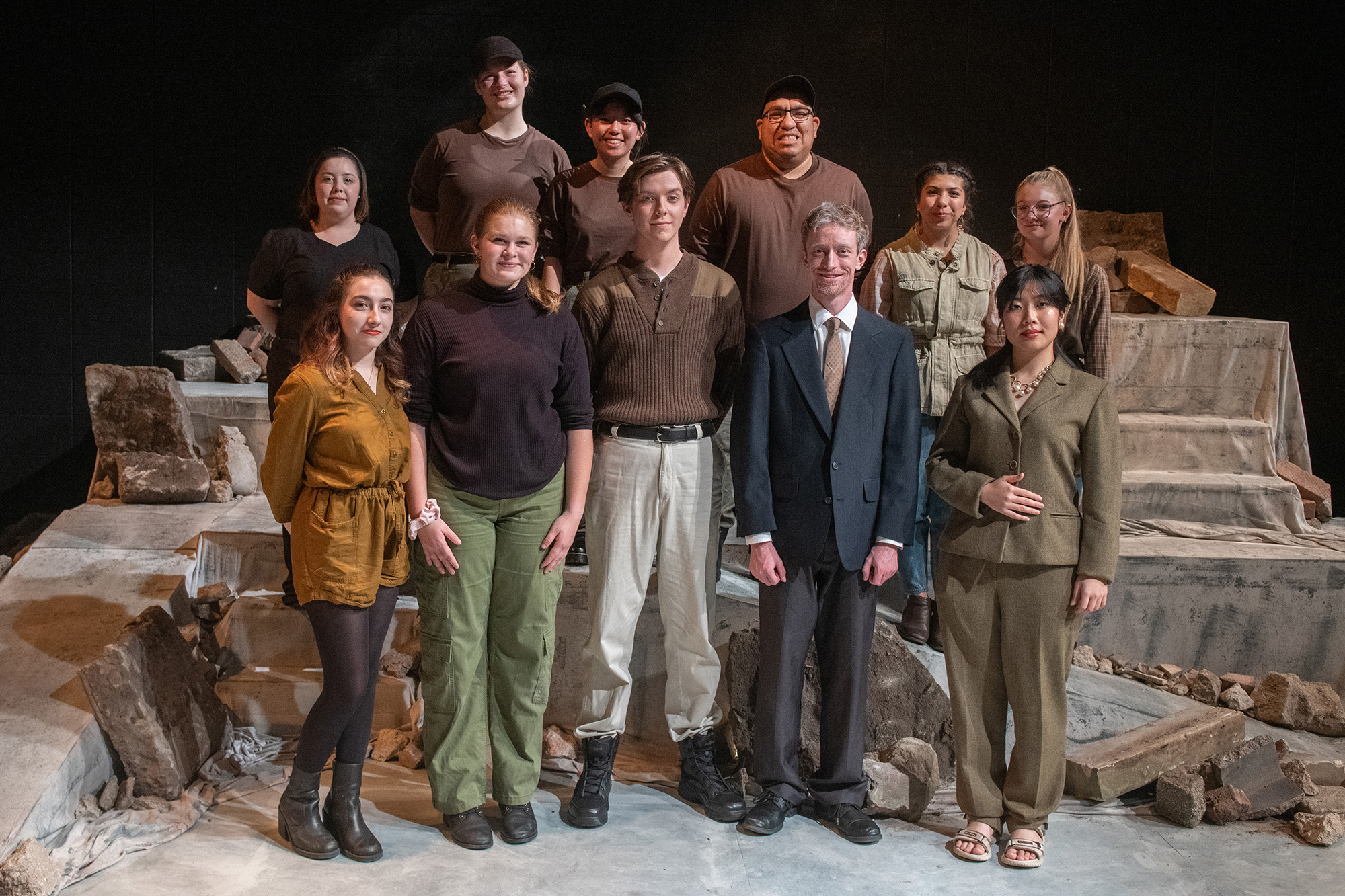 Cast photo from fall 2024 Hesston College - Antigone